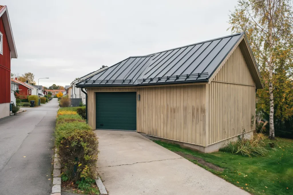 byte av garagetak till nytt pl ttak i solberga lvsj